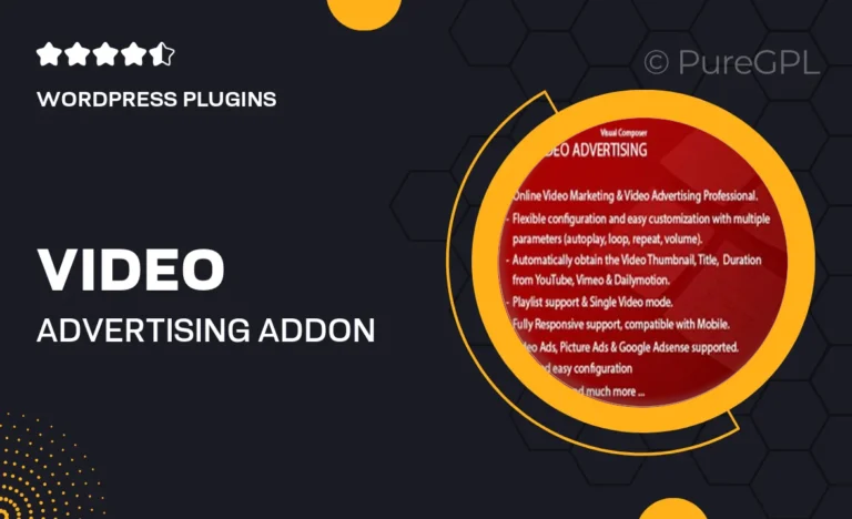 video advertising addon for visual composer