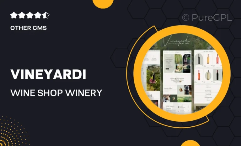 vineyardi wine shop winery elementor pro template kit
