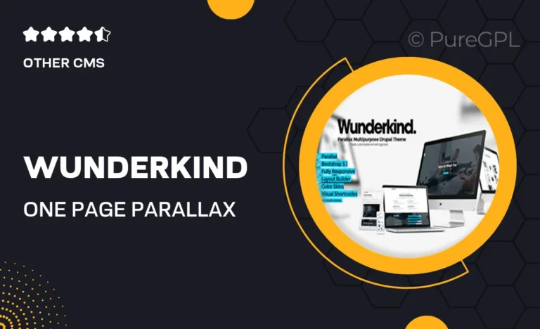 wunderkind one page parallax drupal 7 theme