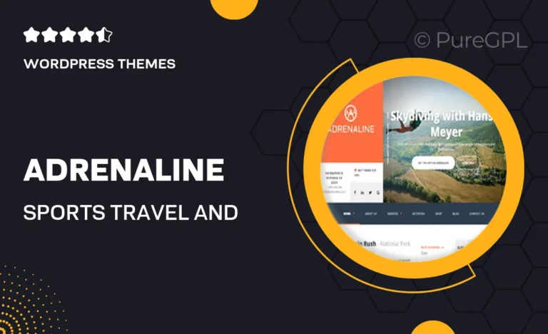 adrenaline sports travel and outdoor wordpress theme