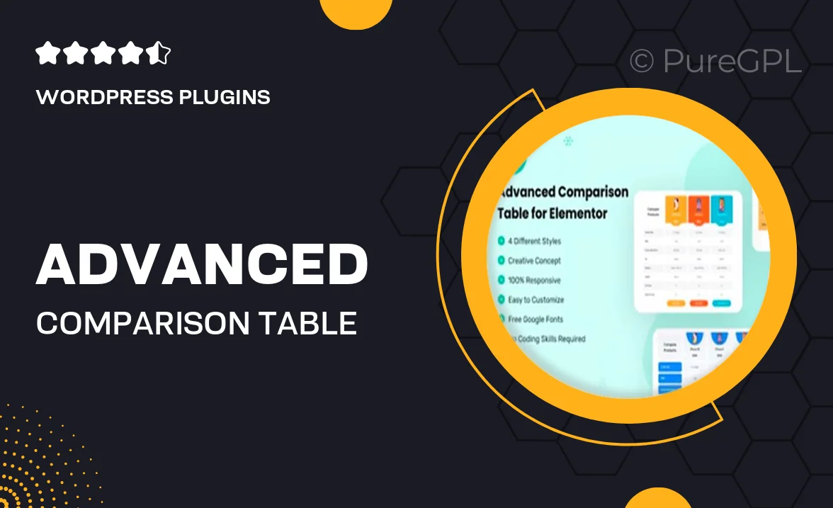 Advanced Comparison Table for Elementor