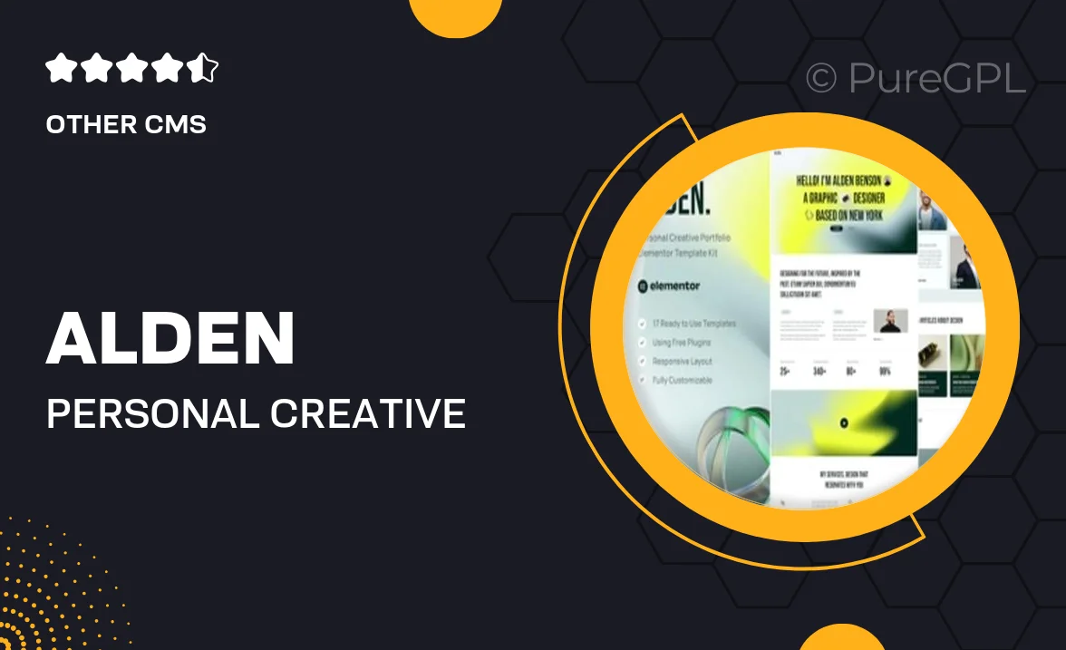 Alden – Personal Creative Portfolio Elementor Template Kit