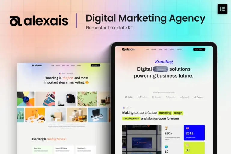 alexais digital marketing agency elementor template kit