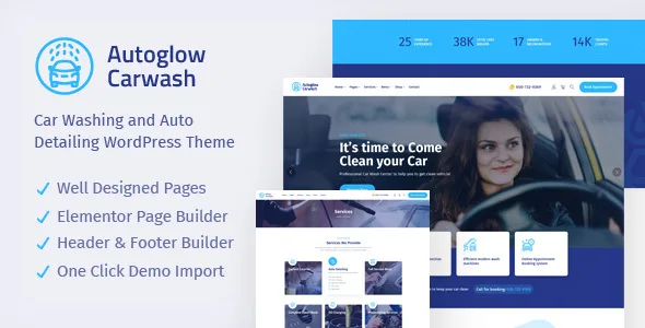 autoglow car wash wordpress theme 1