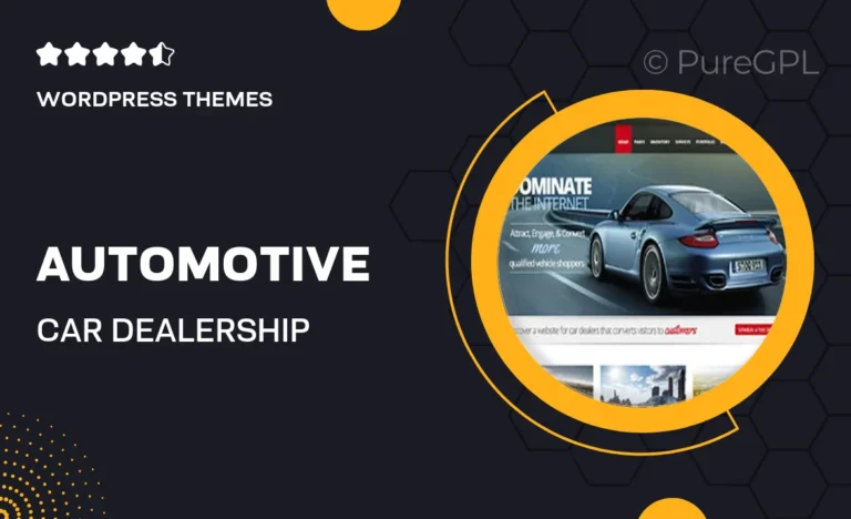 automotive car dealership business wordpress theme
