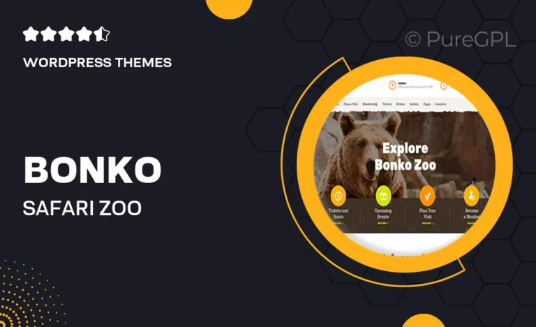 bonko safari zoo wordpress theme