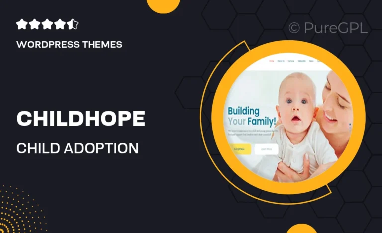 childhope child adoption service charity nonprofit wordpress theme