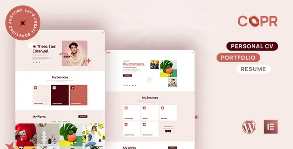 copr one page personal portfolio cv and resume wordpress theme 1