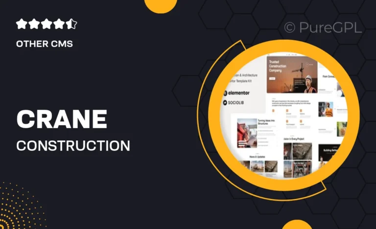 crane construction architecture elementor template kit