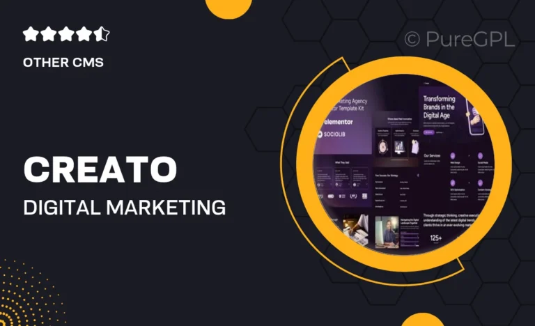 creato digital marketing agency elementor template kit