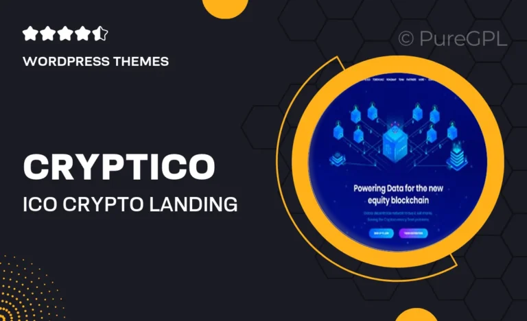 cryptico ico crypto landing cryptocurrency wordpress theme