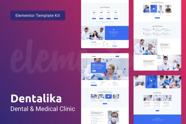 dentalika dental clinic medical health elementor template kit 1