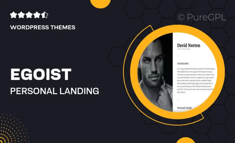 egoist personal landing page