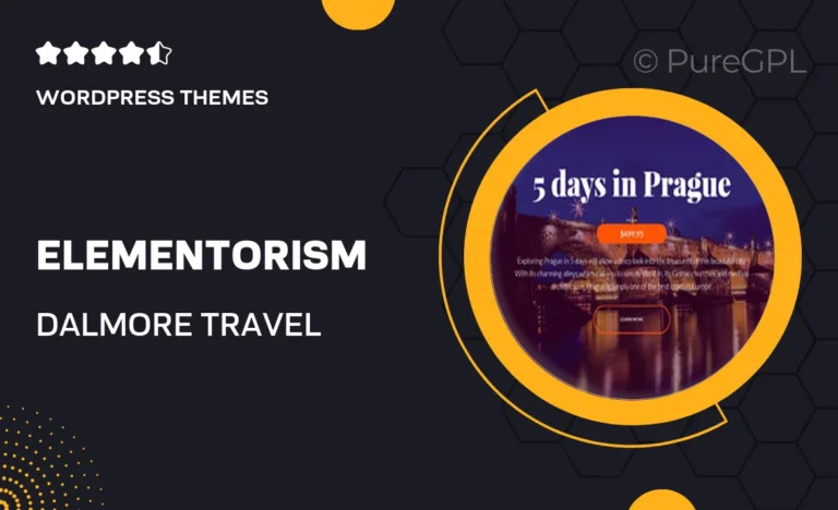elementorism dalmore travel landing page