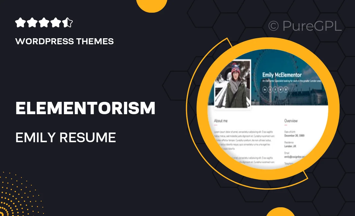 Elementorism | Emily – Resume Landing Page