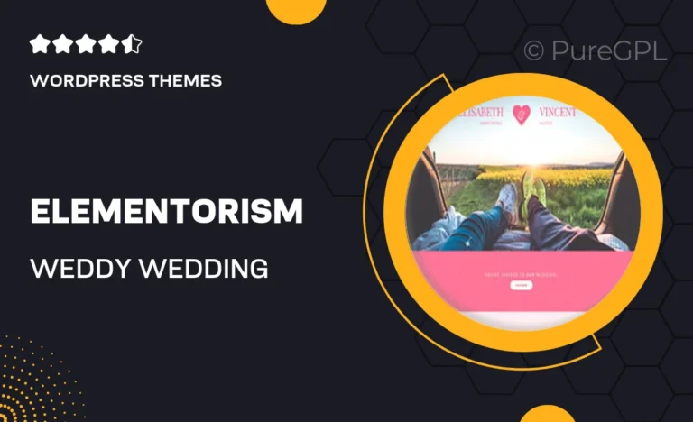 elementorism weddy wedding landing page