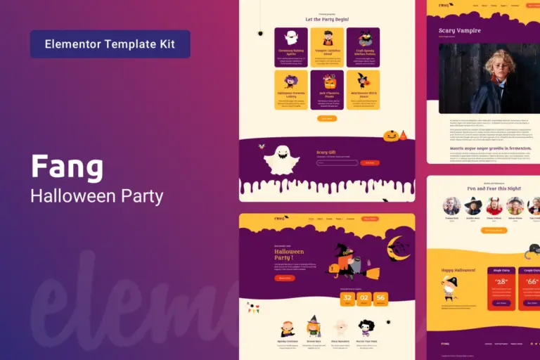 fang halloween party template kit for elementor 1