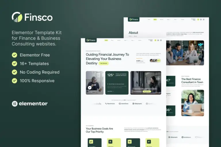 finsco finance business consulting elementor template kit 1