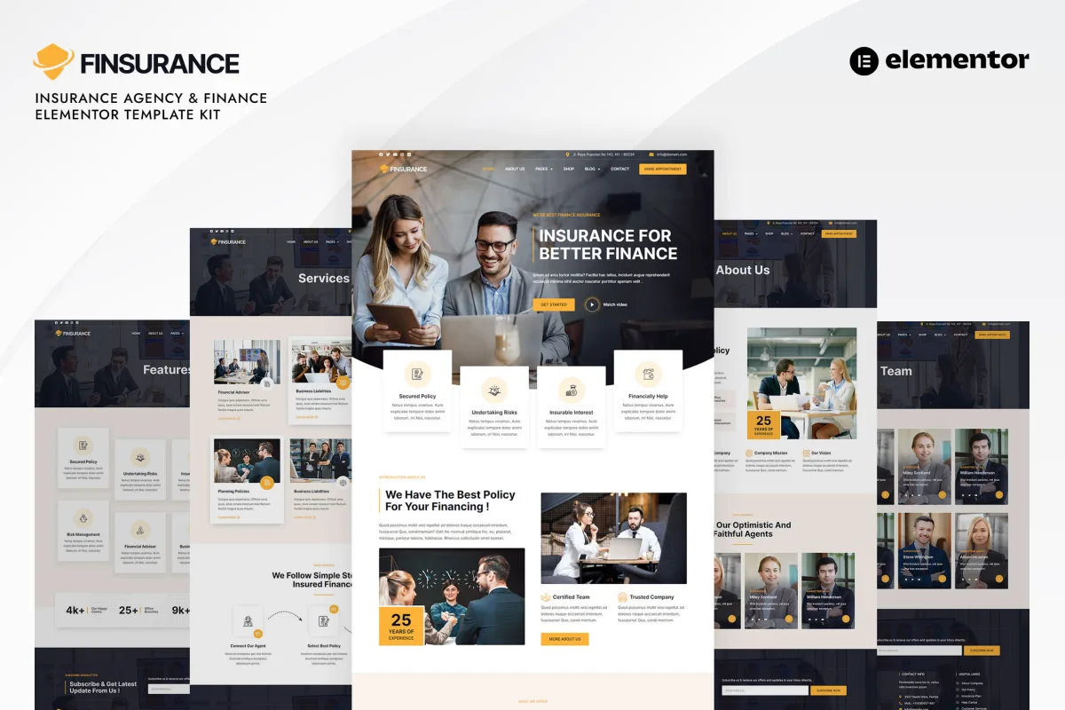 Finsurance – Insurance Agency & Finance Elementor Template Kit