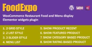FoodExpo – WooCommerce Restaurant Food Menu Display Elementor Widgets Plugin