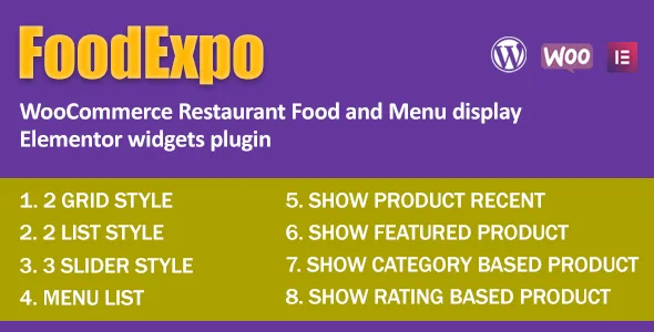 foodexpo woocommerce restaurant food menu display elementor widgets plugin 1