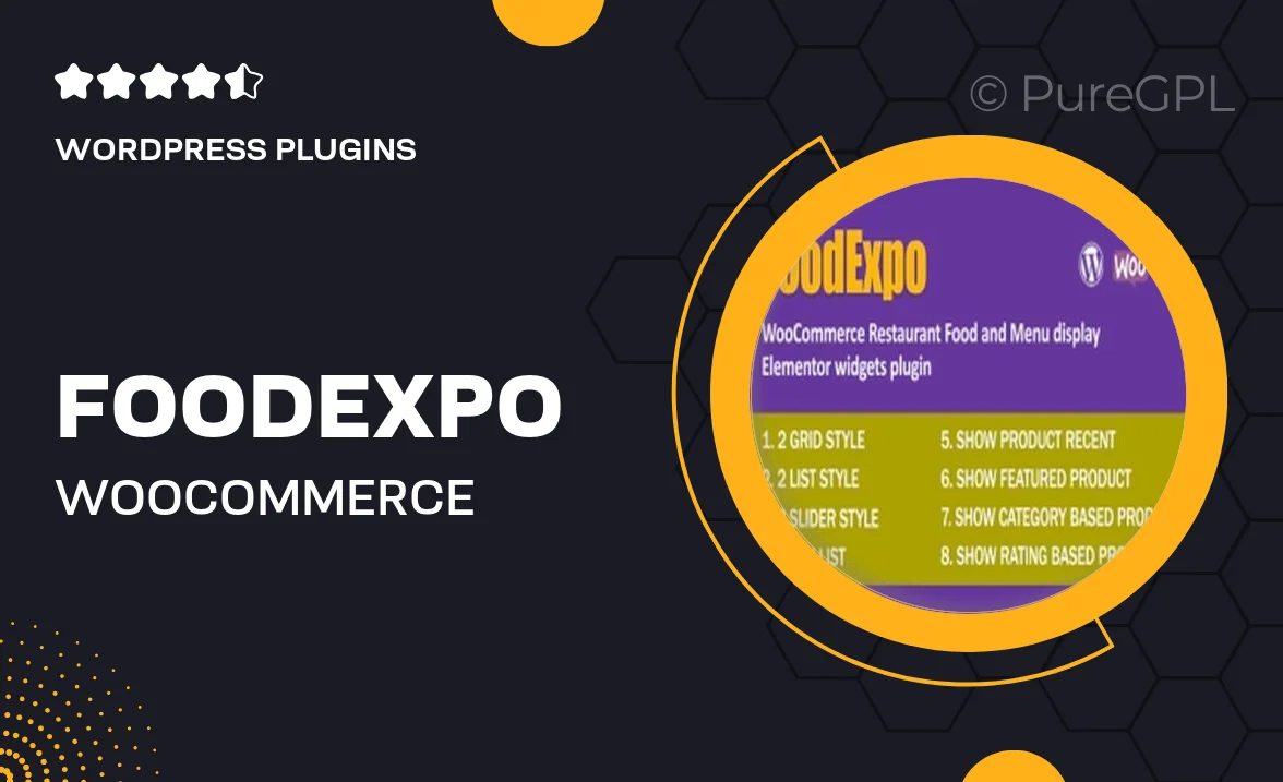 FoodExpo – WooCommerce Restaurant Food Menu Display Elementor Widgets Plugin