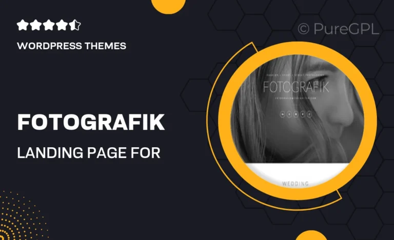 fotografik landing page for photographers