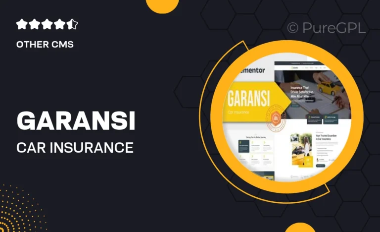 garansi car insurance elementor template kit