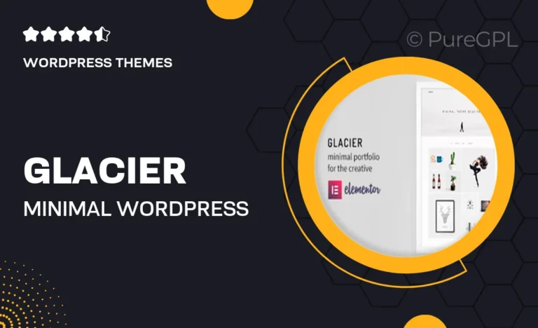 glacier minimal wordpress portfolio theme