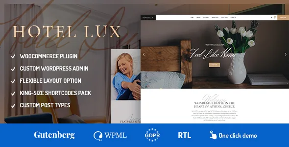 hotel lux resort spa wordpress theme 1