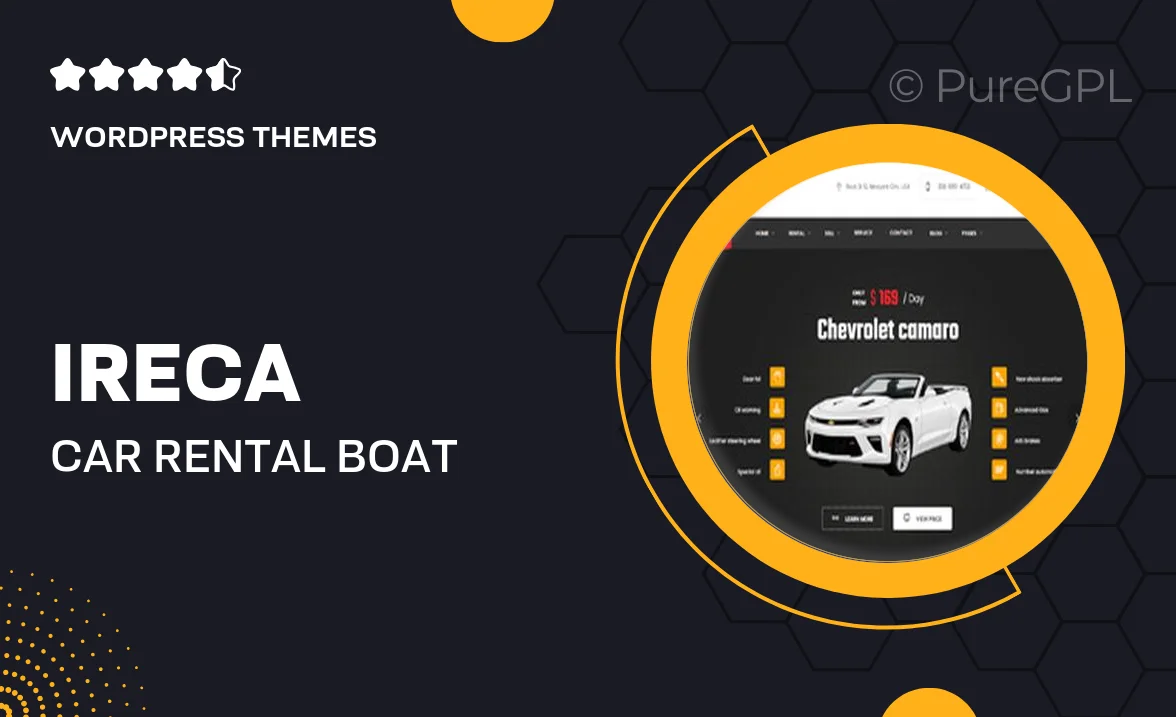 Ireca – Car Rental Boat, Bike, Vehicle, Calendar WordPress Theme