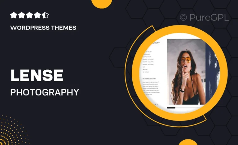 lense photography wordpress theme