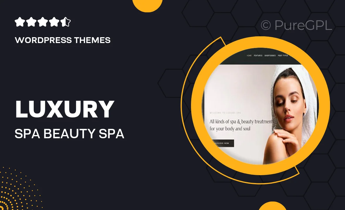 Luxury Spa – Beauty Spa & Wellness Resort Theme