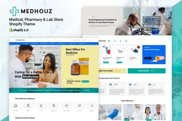 medhouz medical pharmacy lab store shopify theme 1