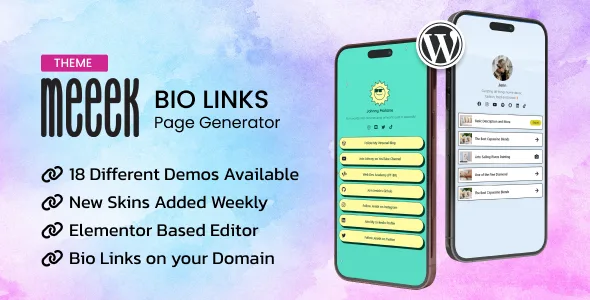 meeek bio links builder theme 1