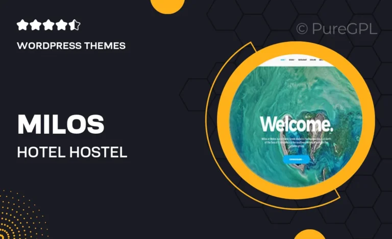 milos hotel hostel wordpress theme