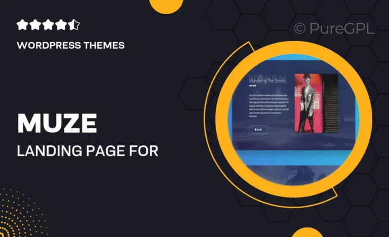 muze landing page for musicicans