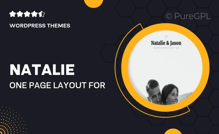 natalie one page layout for weddings