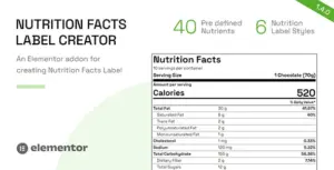 Nutrition Facts Label Creator Elementor Addon