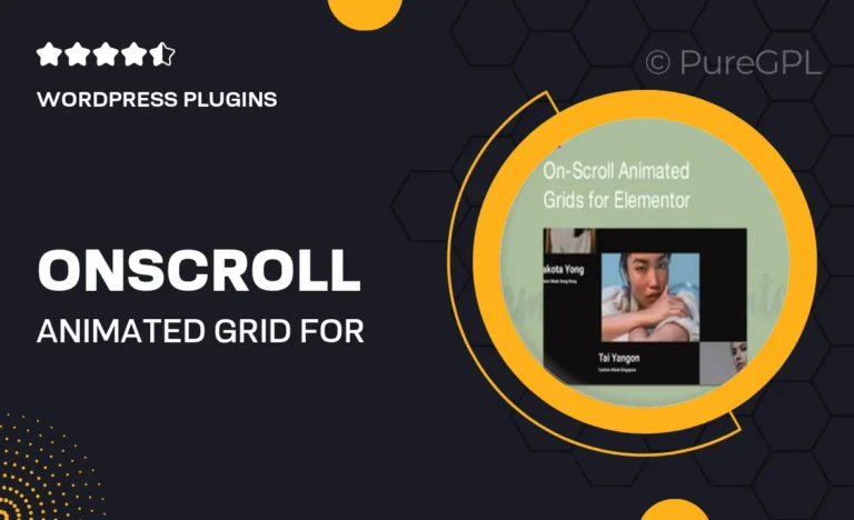 on scroll animated grid for elementor