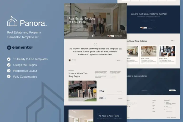 panora real estate property elementor template kit 1