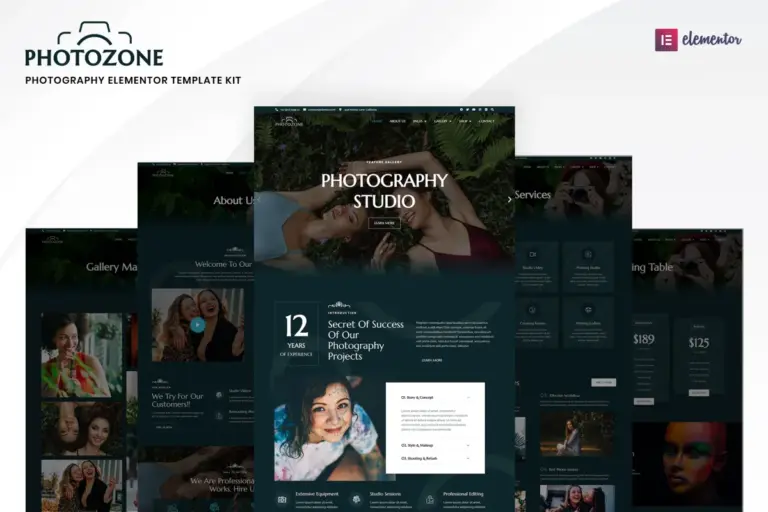 photozone photography elementor template kit 1