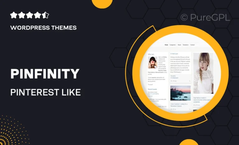 pinfinity pinterest like theme for wordpress