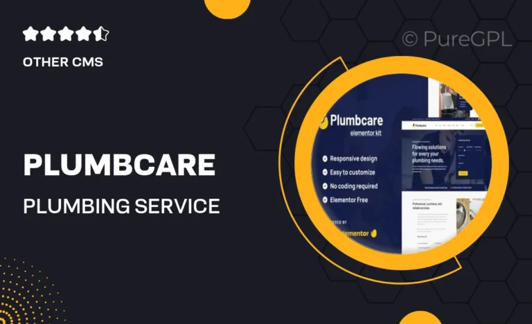 plumbcare plumbing service elementor kit