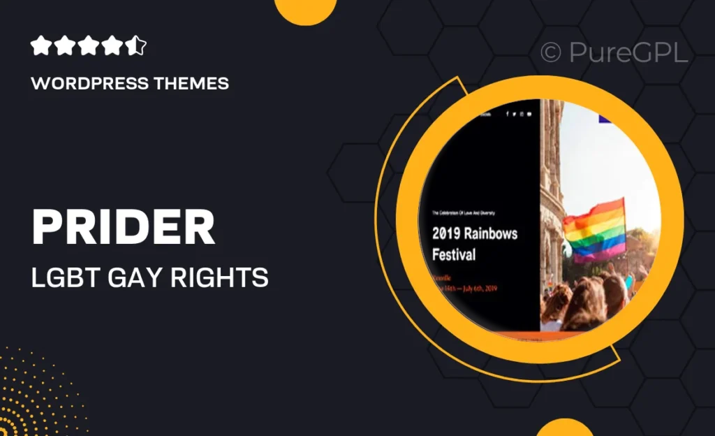 Prider | LGBT & Gay Rights Festival WordPress Theme + Bar