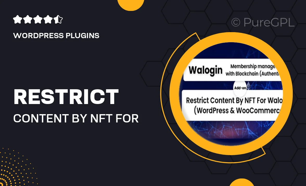 Restrict Content By NFT For Walogin (WordPress & WooCommerce)