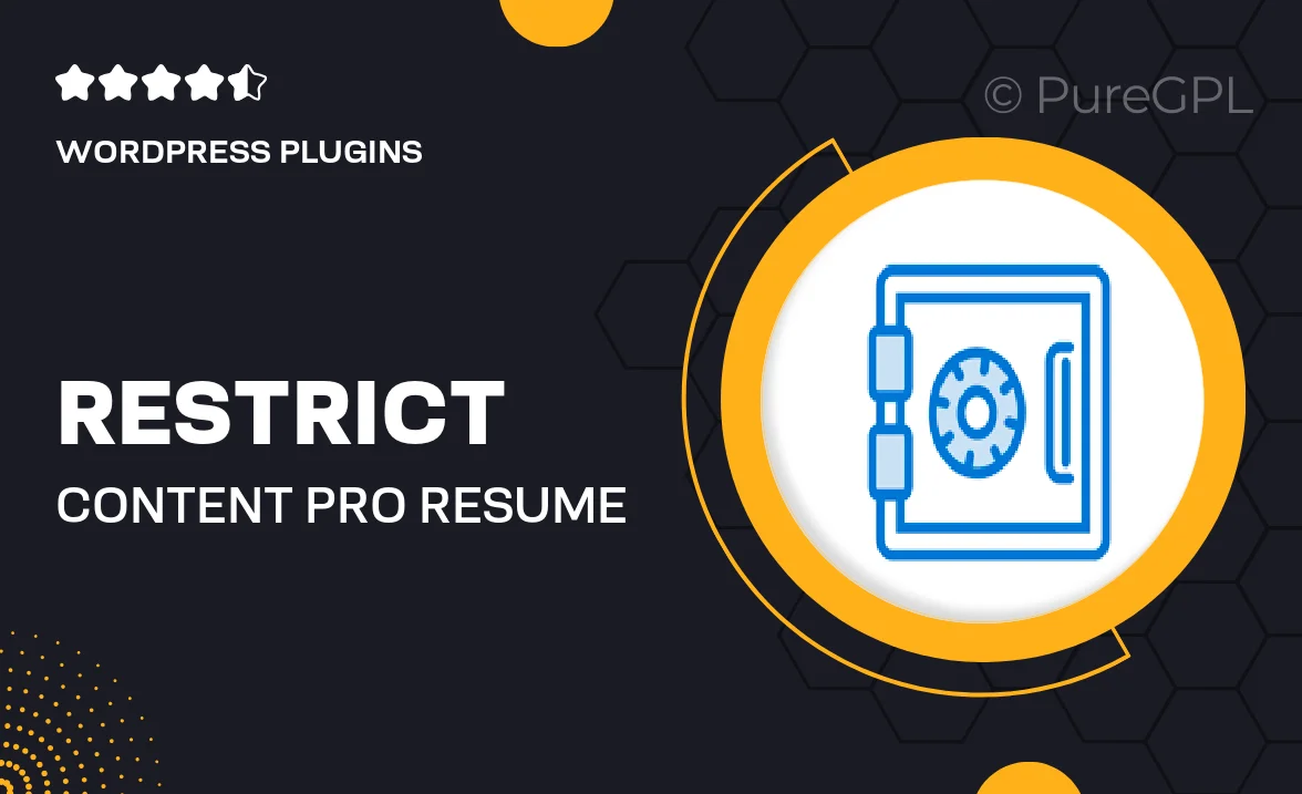 Restrict content pro | Resume Manager