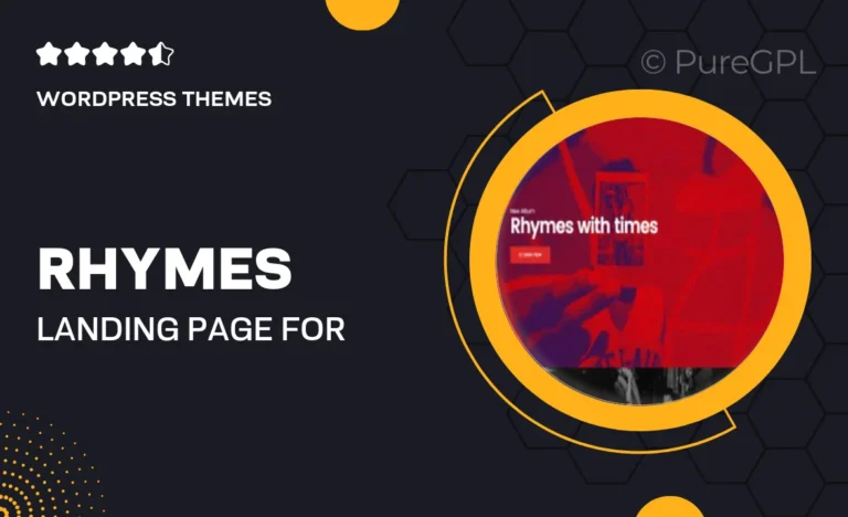 rhymes landing page for musicians
