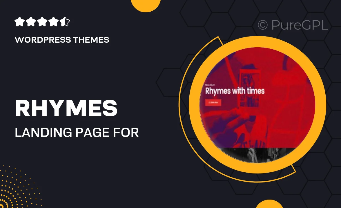 Rhymes – Landing Page For Musicians