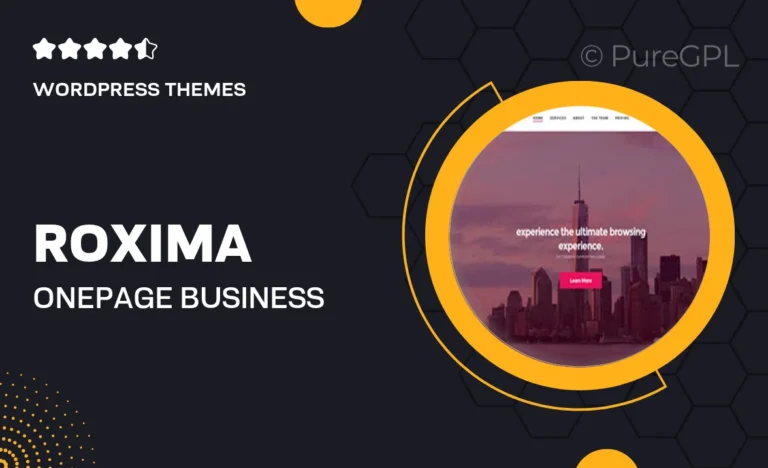 roxima one page business template for wordpress